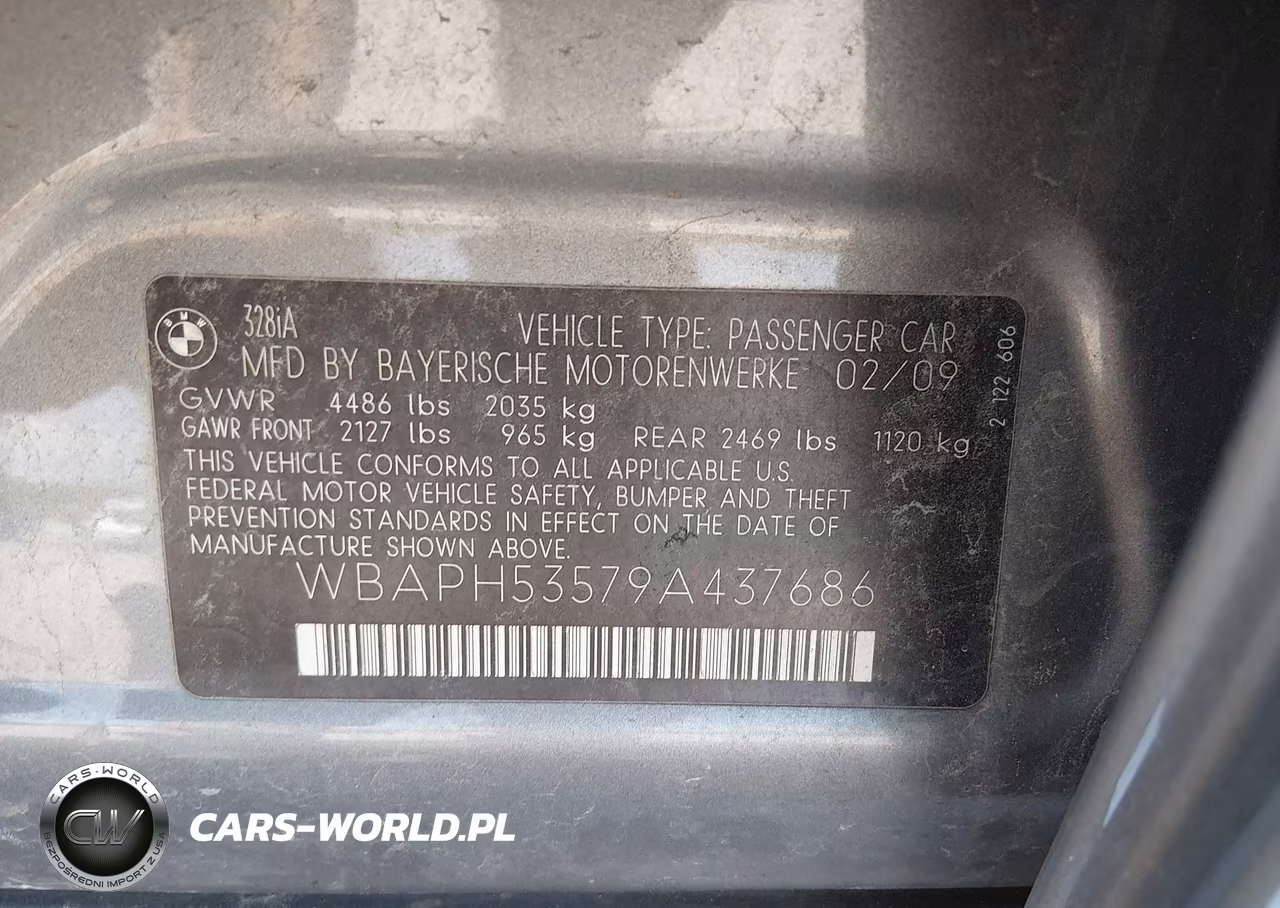 2009 BMW 328I VIN:WBAPH53579A437686 - 9
