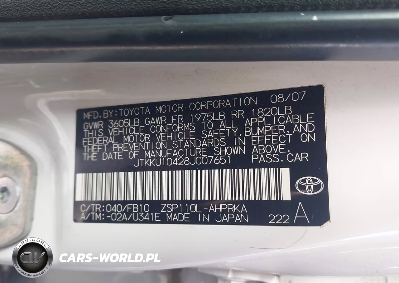 2008 Scion Xd VIN:JTKKU10428J007651 - 9