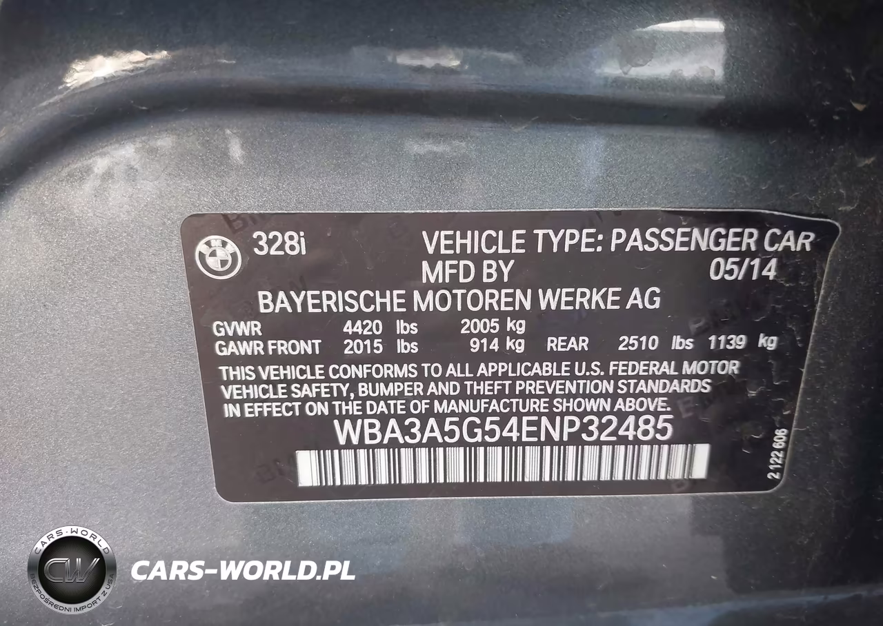2014 BMW 328I VIN:WBA3A5G54ENP32485 - 9