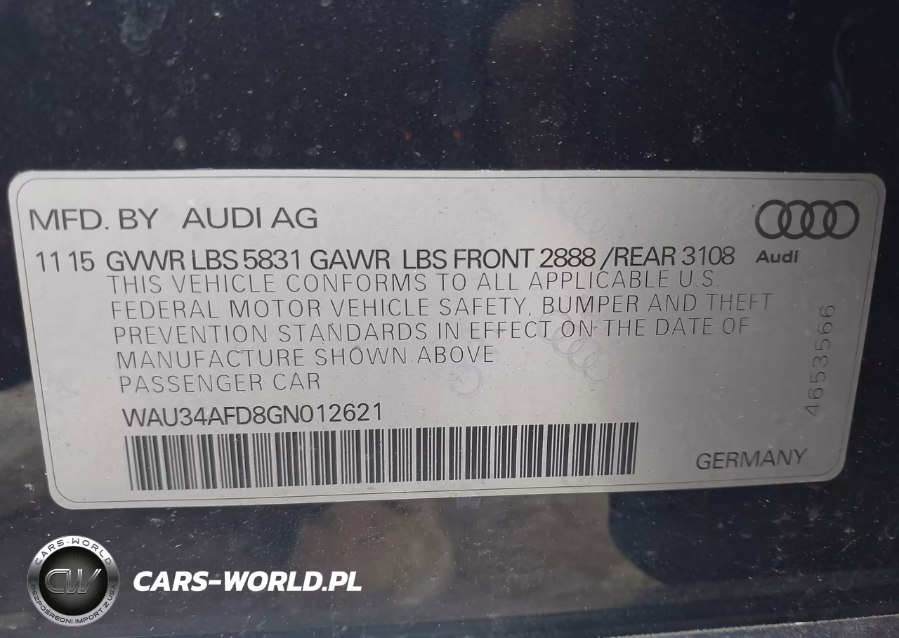 2016 Audi A8 L 3.0T VIN:WAU34AFD8GN012621 - 9