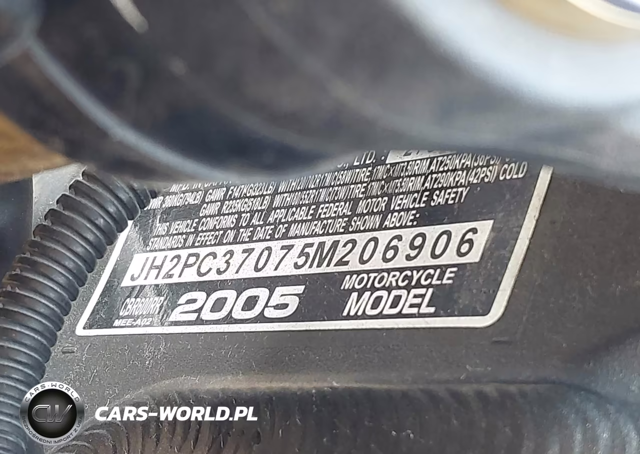 2005 Honda Cbr600 Rr VIN:JH2PC37075M206906 - 10