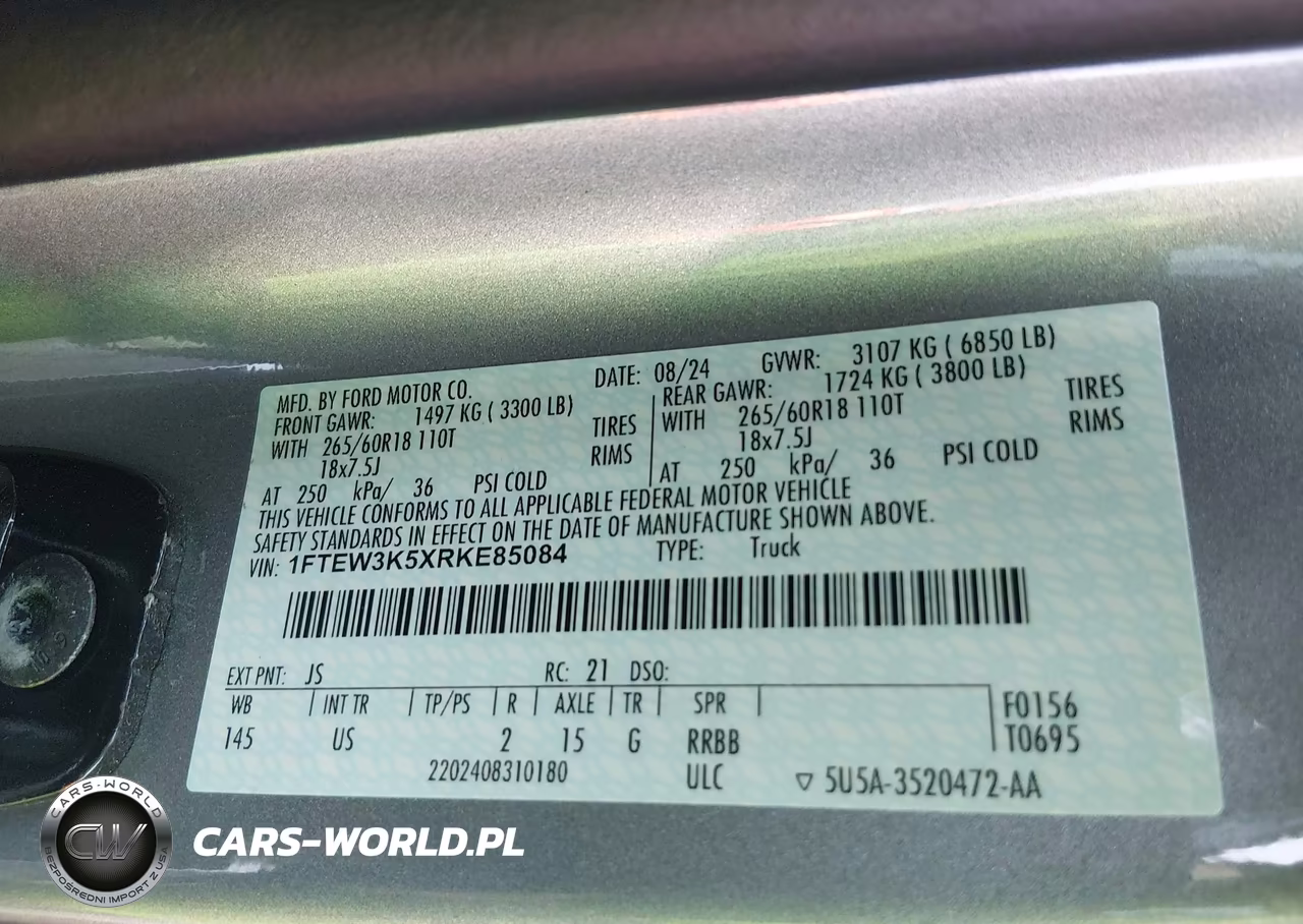 2024 Ford F-150 Xlt VIN:1FTEW3K5XRKE85084 - 9