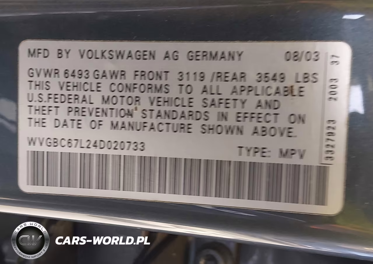 2004 Volkswagen Touareg V6 VIN:WVGBC67L24D020733 - 9