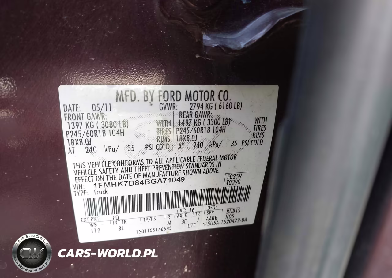 2011 Ford Explorer Xlt VIN:1FMHK7D84BGA71049 - 9