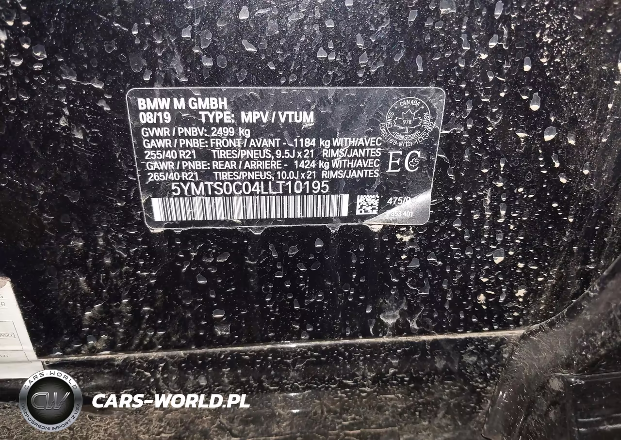 2020 BMW X3 M Competition VIN:5YMTS0C04LLT10195 - 9