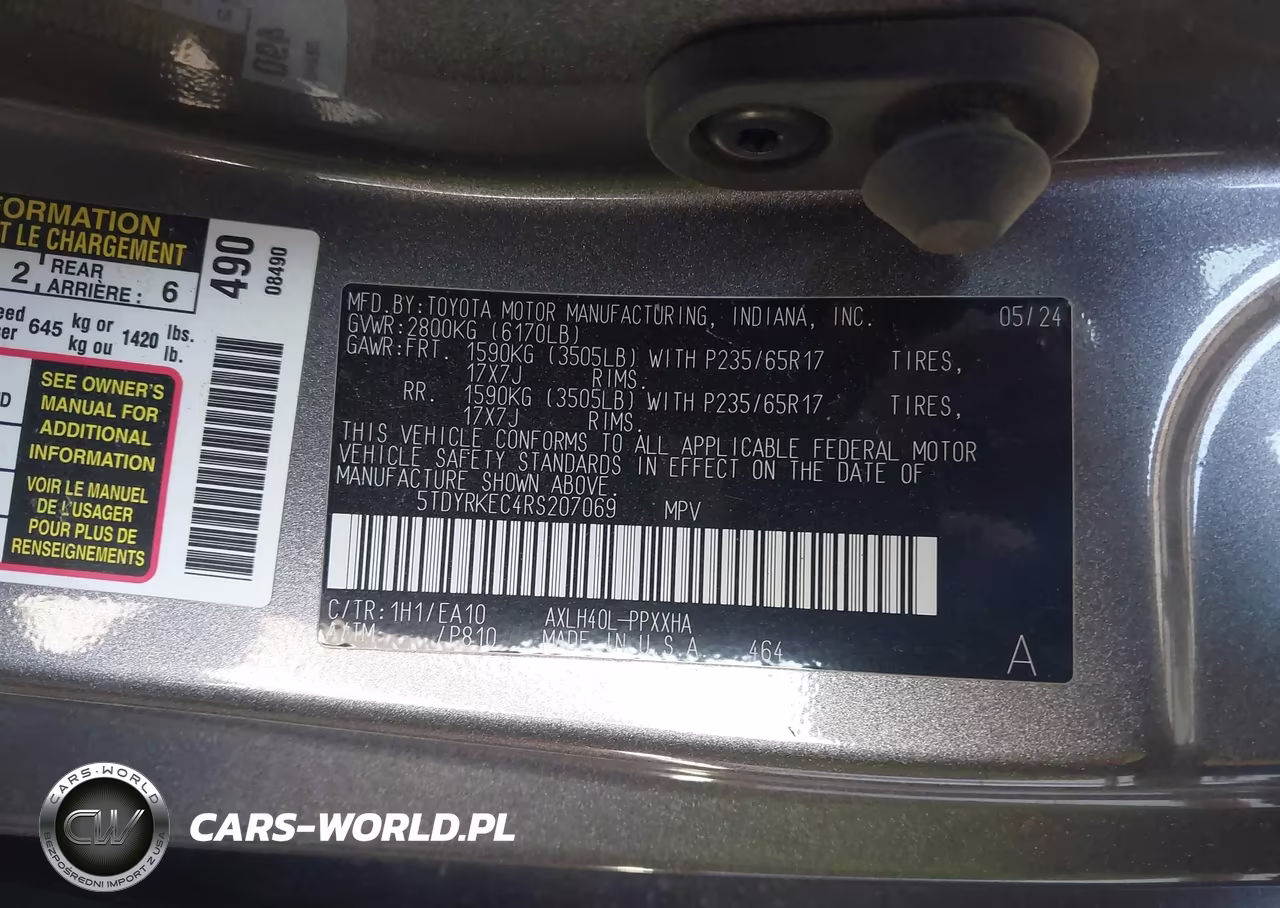 2024 Toyota Sienna Xle VIN:5TDYRKEC4RS207069 - 9