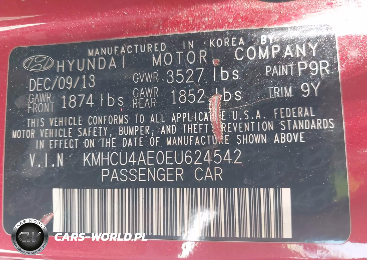 2014 Hyundai Accent Gls VIN:KMHCU4AE0EU624542 - 9