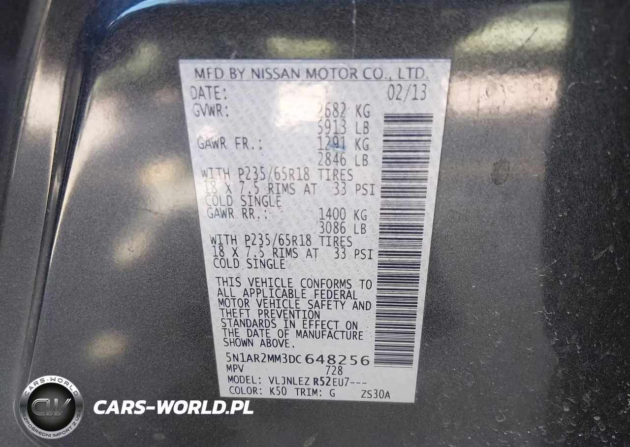 2013 Nissan Pathfinder Sv VIN:5N1AR2MM3DC648256 - 9