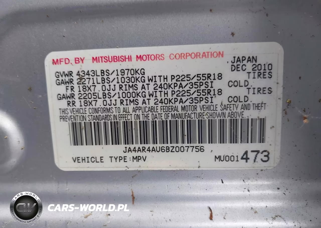 2011 Mitsubishi Outlander Sport Se VIN:JA4AR4AU6BZ007756 - 9