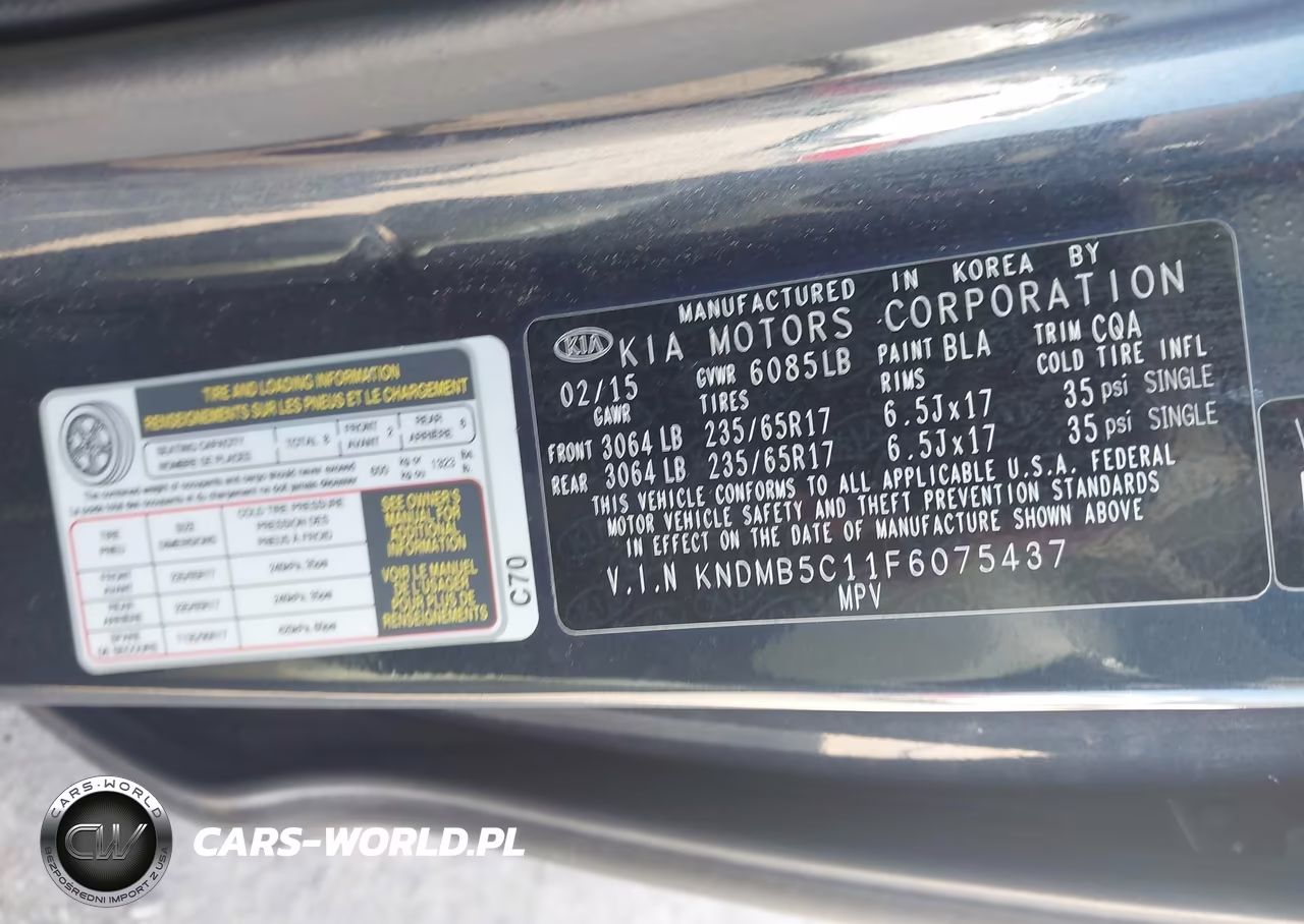 2015 Kia Sedona Lx VIN:KNDMB5C11F6075437 - 9