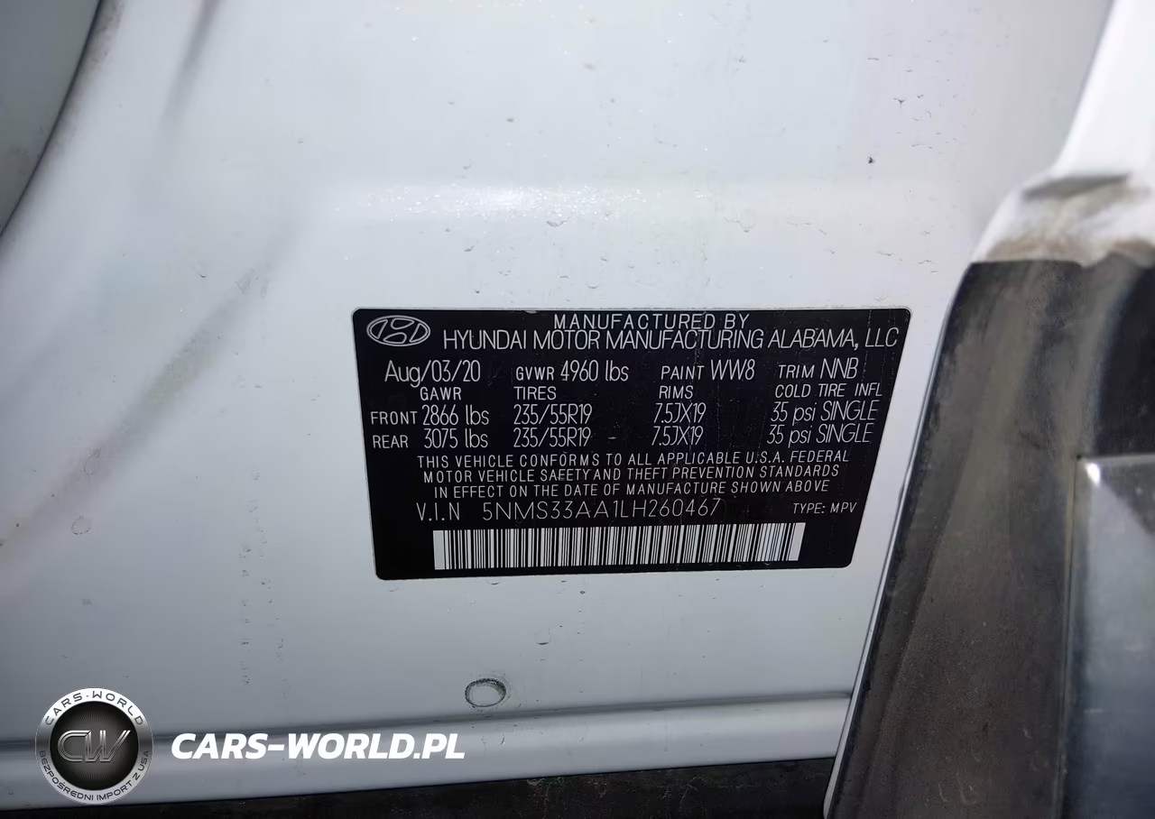 2020 Hyundai Santa Fe Sel 2.0T VIN:5NMS33AA1LH260467 - 9