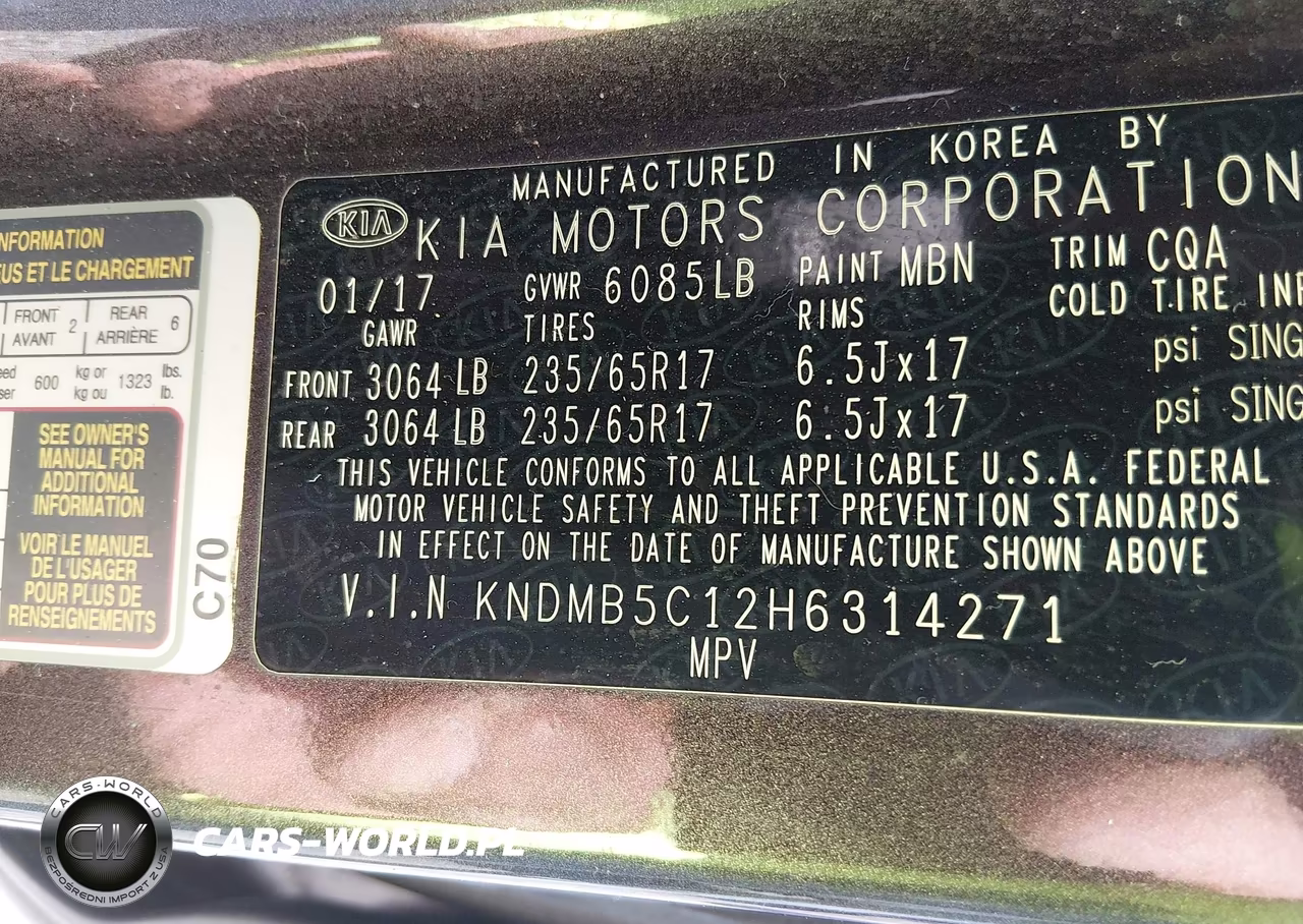 2017 Kia Sedona Lx VIN:KNDMB5C12H6314271 - 9