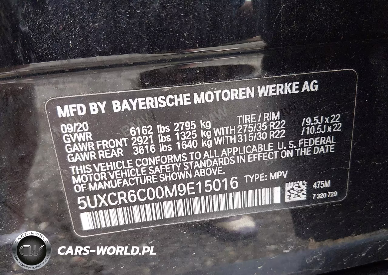 2021 BMW X5 xDrive40I VIN:5UXCR6C00M9E15016 - 9