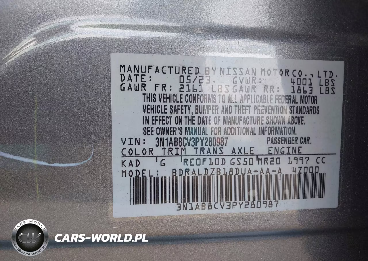 2023 Nissan Sentra Sv Xtronic Cvt VIN:3N1AB8CV3PY280987 - 9