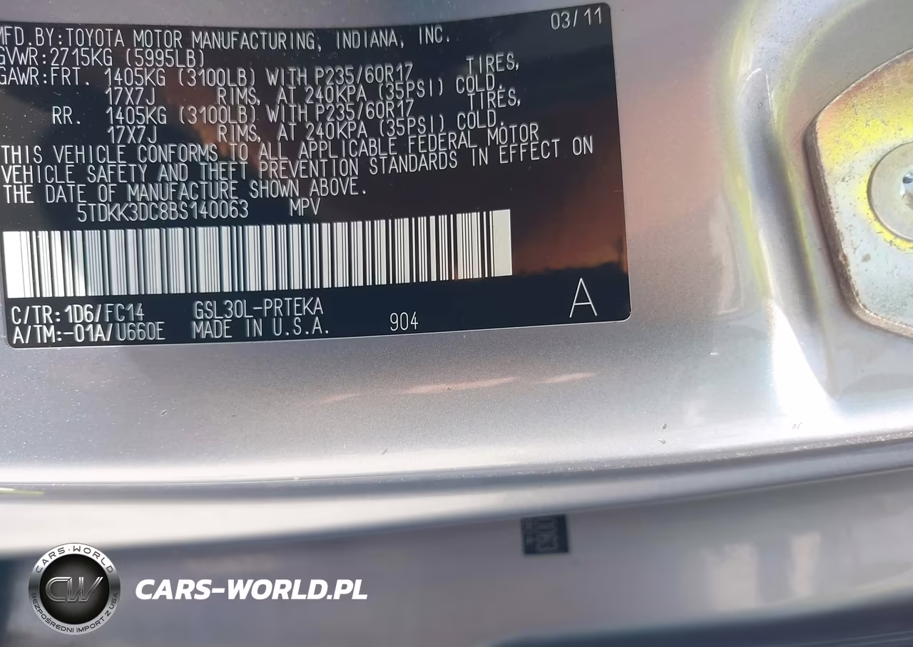 2011 Toyota Sienna Le V6 VIN:5TDKK3DC8BS140063 - 9