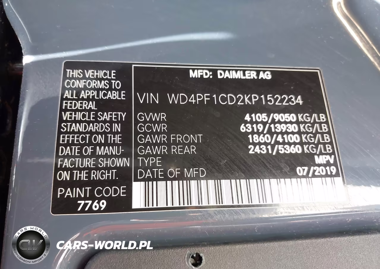 2019 Mercedes-Benz Sprinter 2500 High Roof V6 VIN:WD4PF1CD2KP152234 - 9