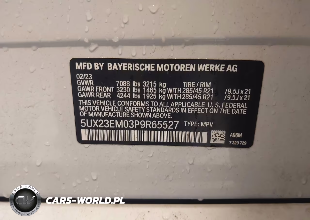 2023 BMW X7 xDrive40I VIN:5UX23EM03P9R65527 - 9