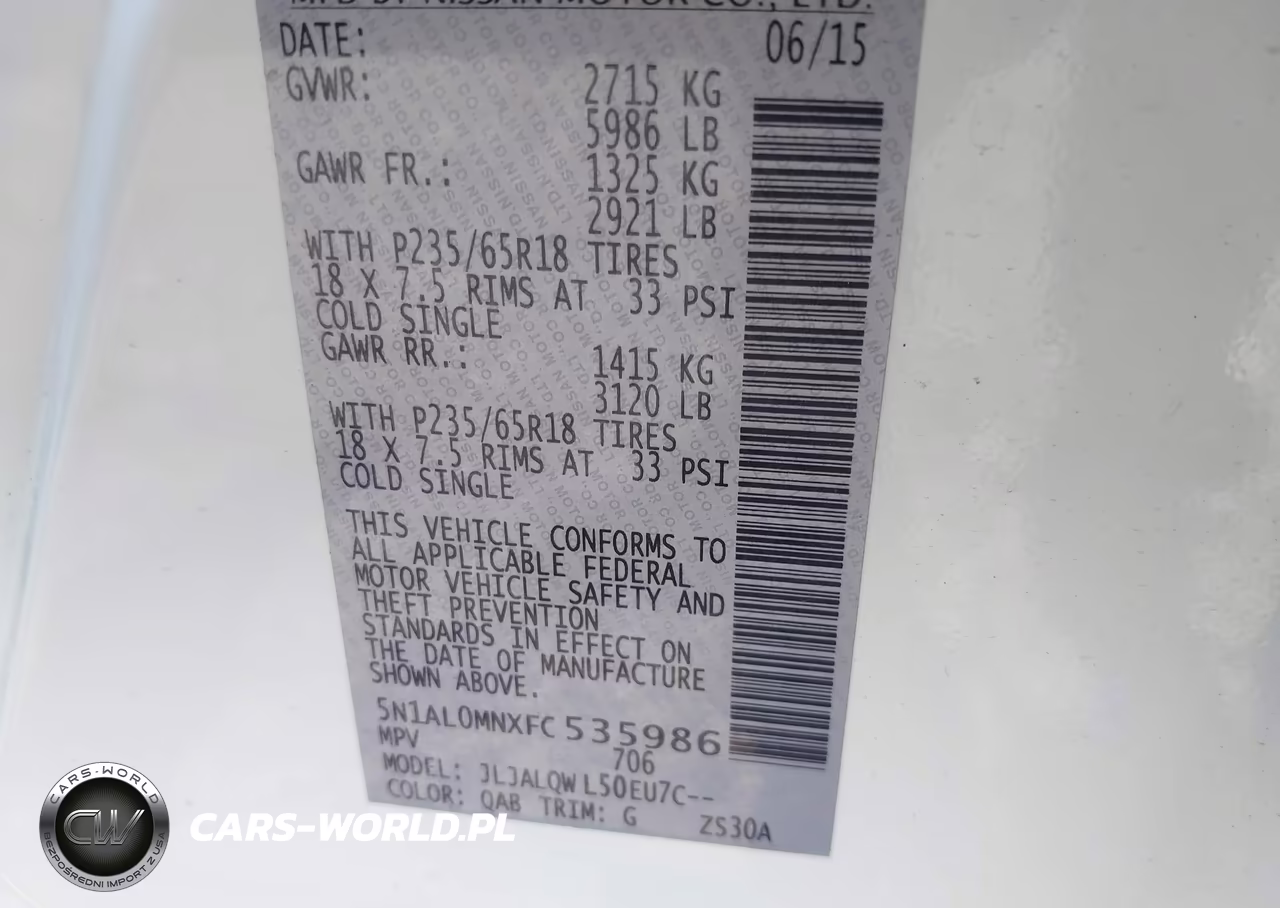 2015 Infiniti Qx60 VIN:5N1AL0MNXFC535986 - 9