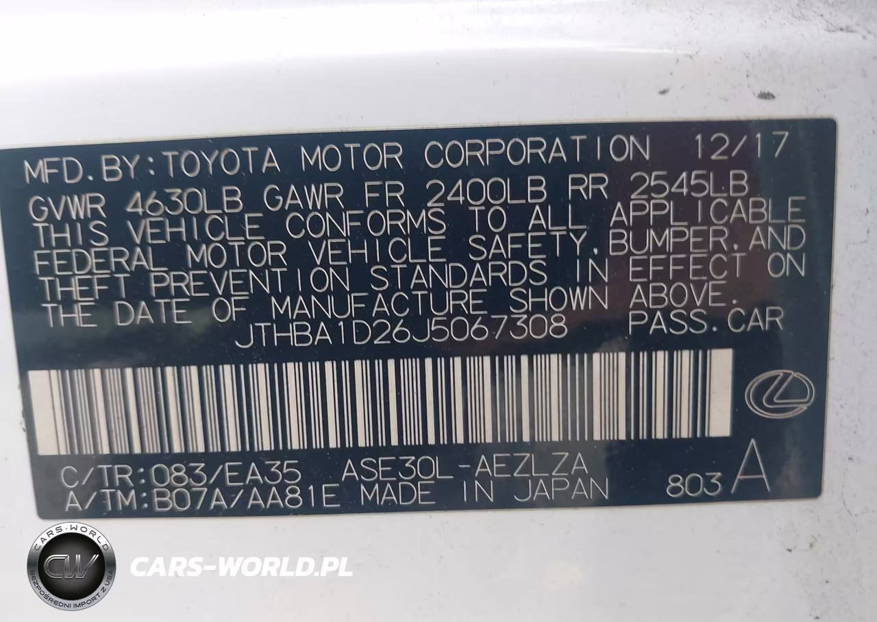 2018 Lexus Is 300 VIN:JTHBA1D26J5067308 - 9