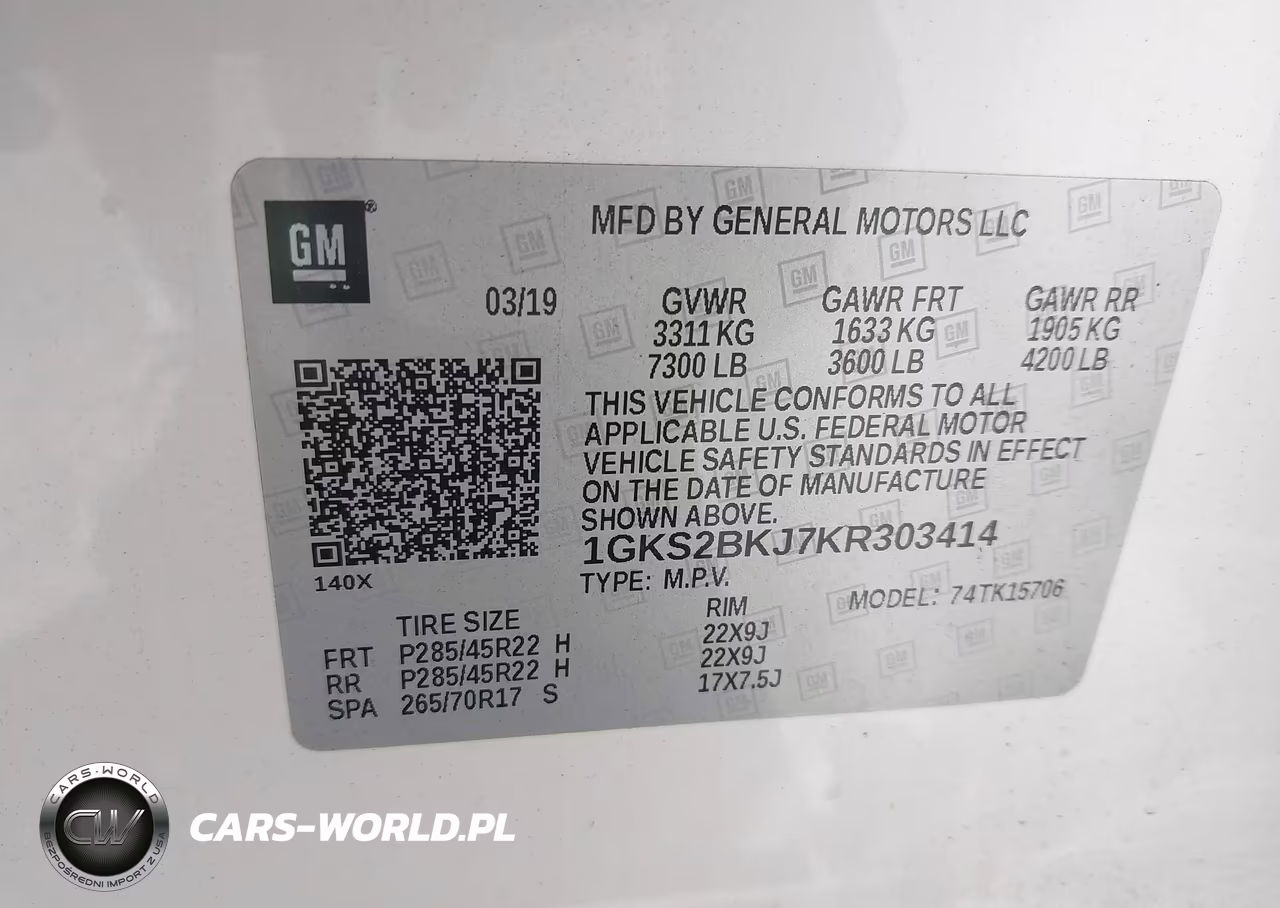 2019 GMC Yukon Slt VIN:1GKS2BKJ7KR303414 - 9