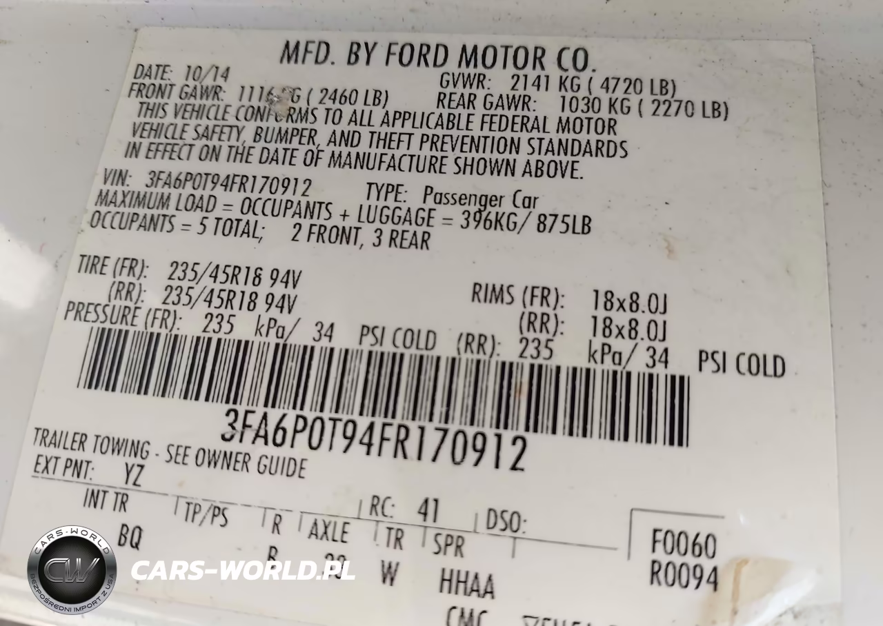 2015 Ford Fusion Se VIN:3FA6P0T94FR170912 - 9