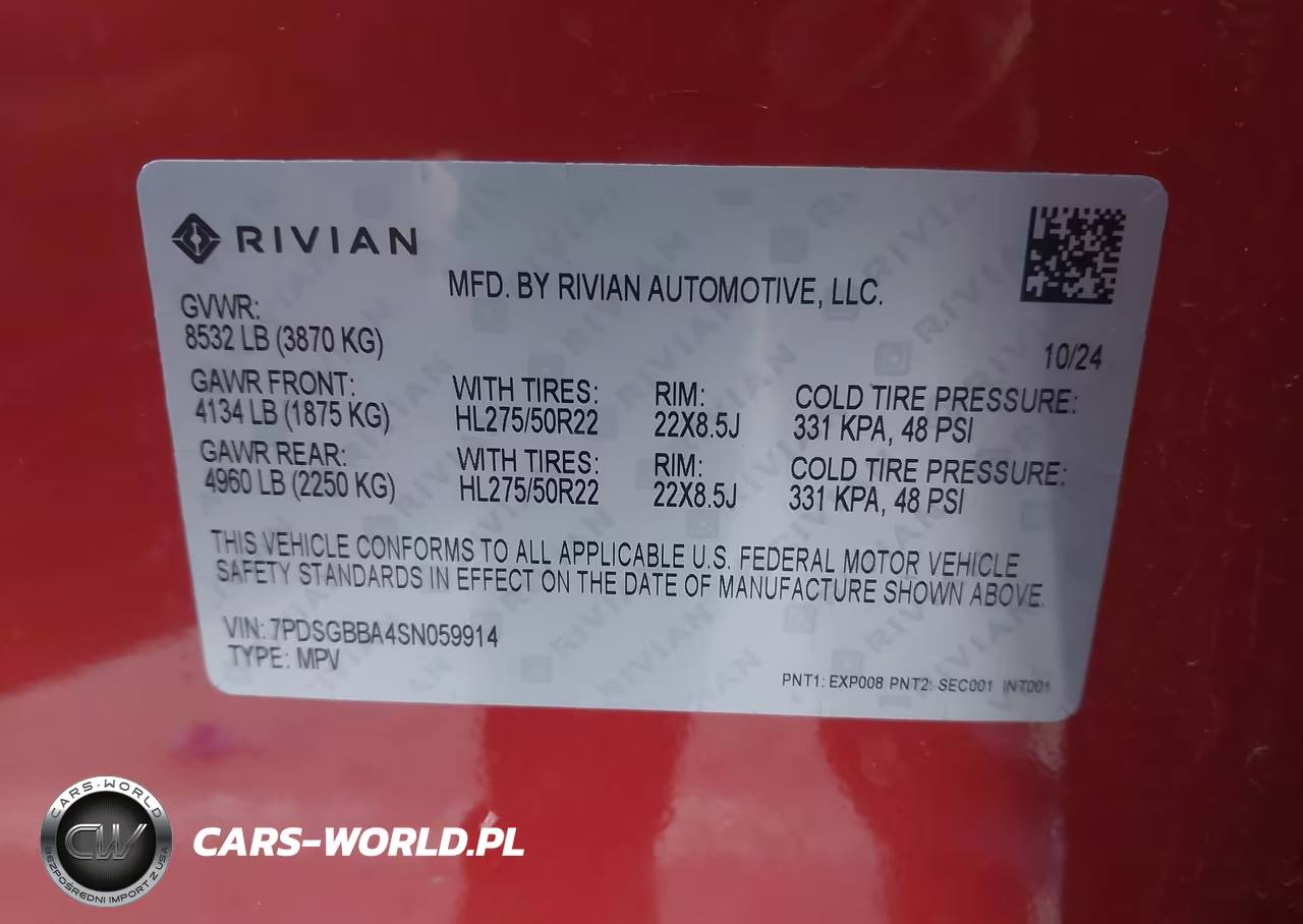 2025 Rivian R1S Adventure Dual Motor Large Pack-Adventure Dual Motor Max Pack VIN:7PDSGBBA4SN059914 - 9
