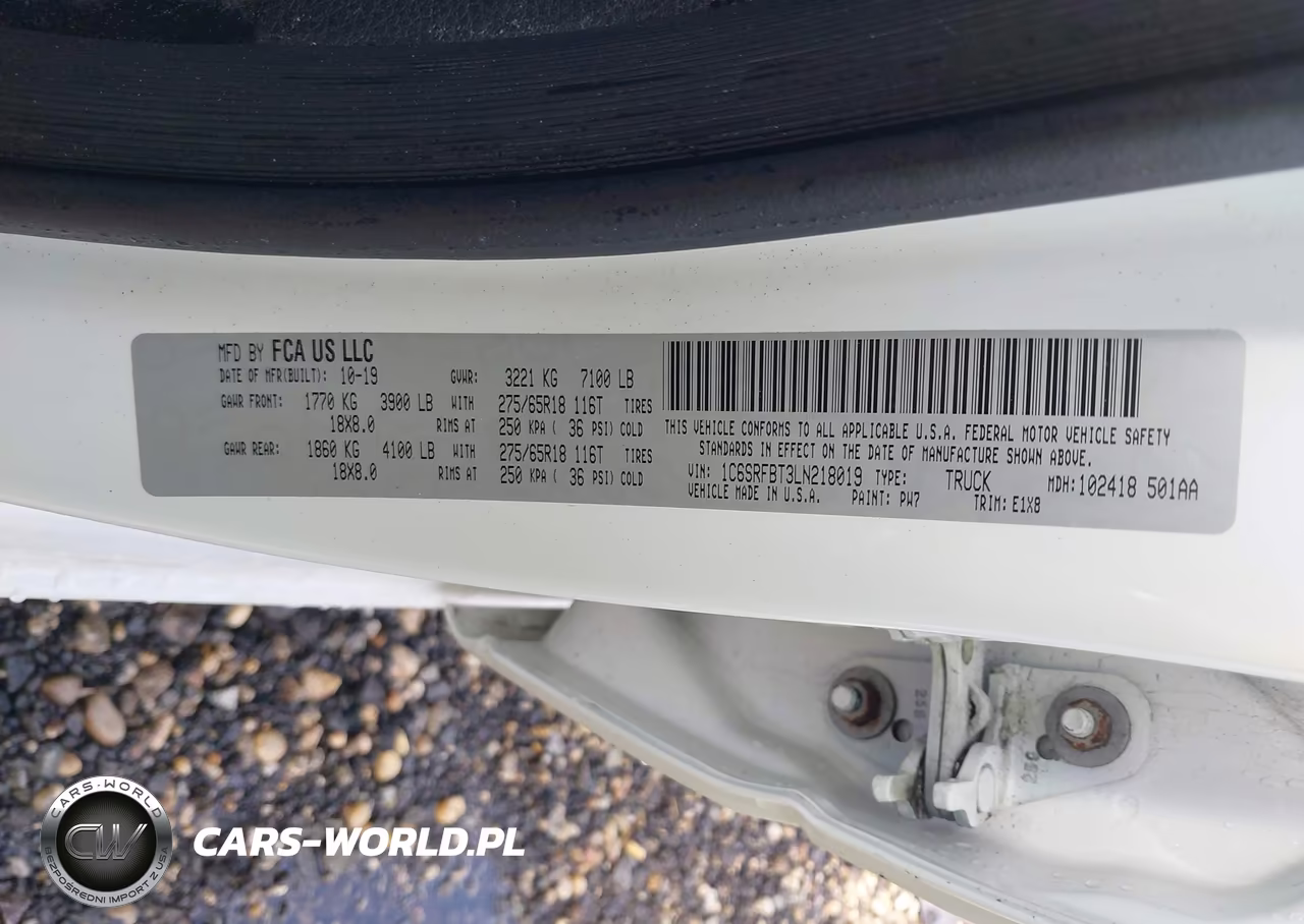 2020 Ram 1500 VIN:1C6SRFBT3LN218019 - 9