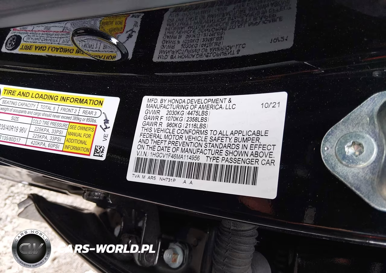 2021 Honda Accord Sport Special Edition VIN:1HGCV1F46MA114956 - 9