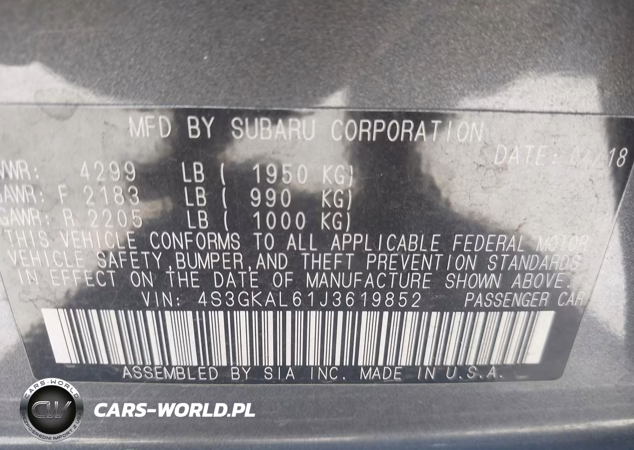 2018 Subaru Impreza 2.0I Sport VIN:4S3GKAL61J3619852 - 9