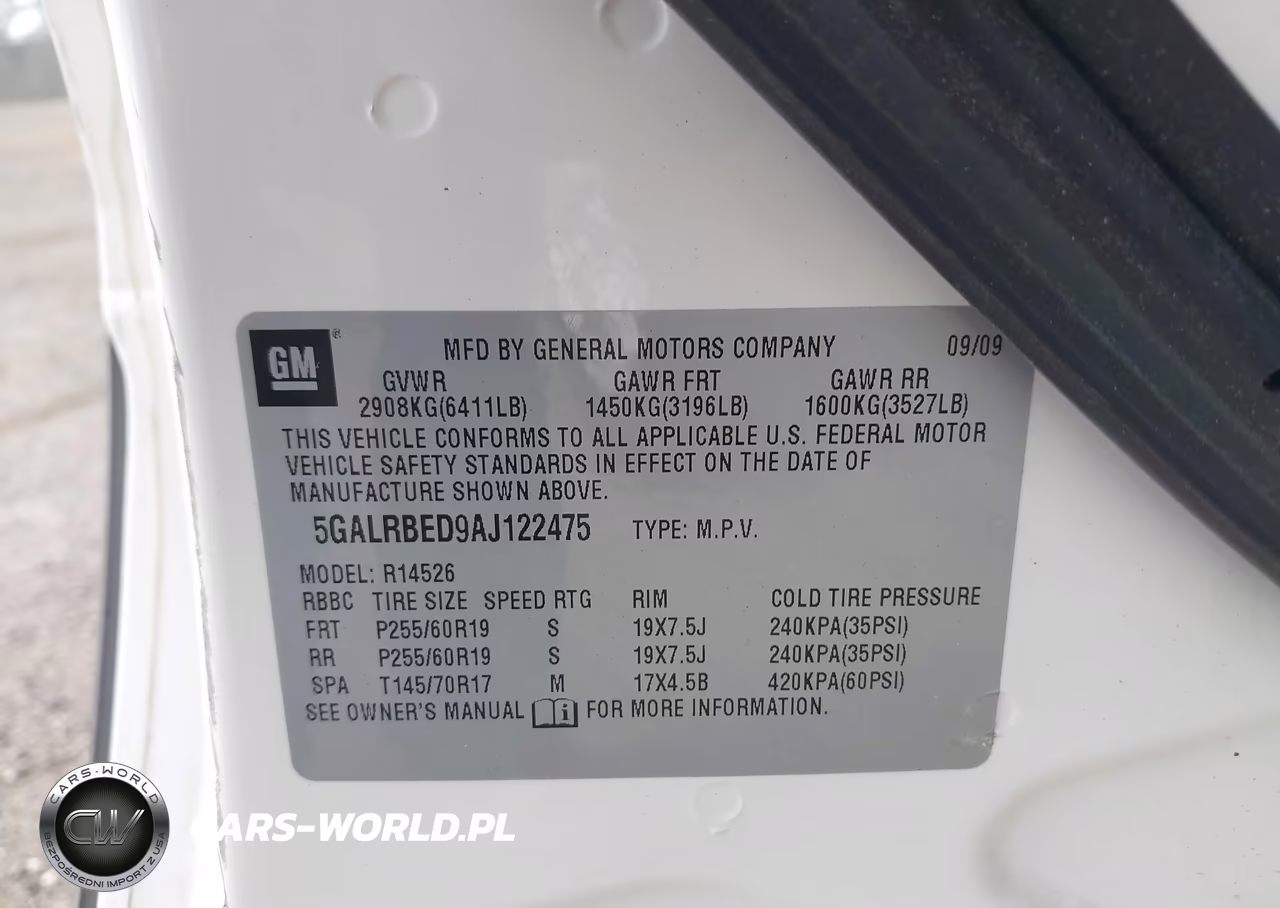 2010 Buick Enclave 1Xl VIN:5GALRBED9AJ122475 - 9