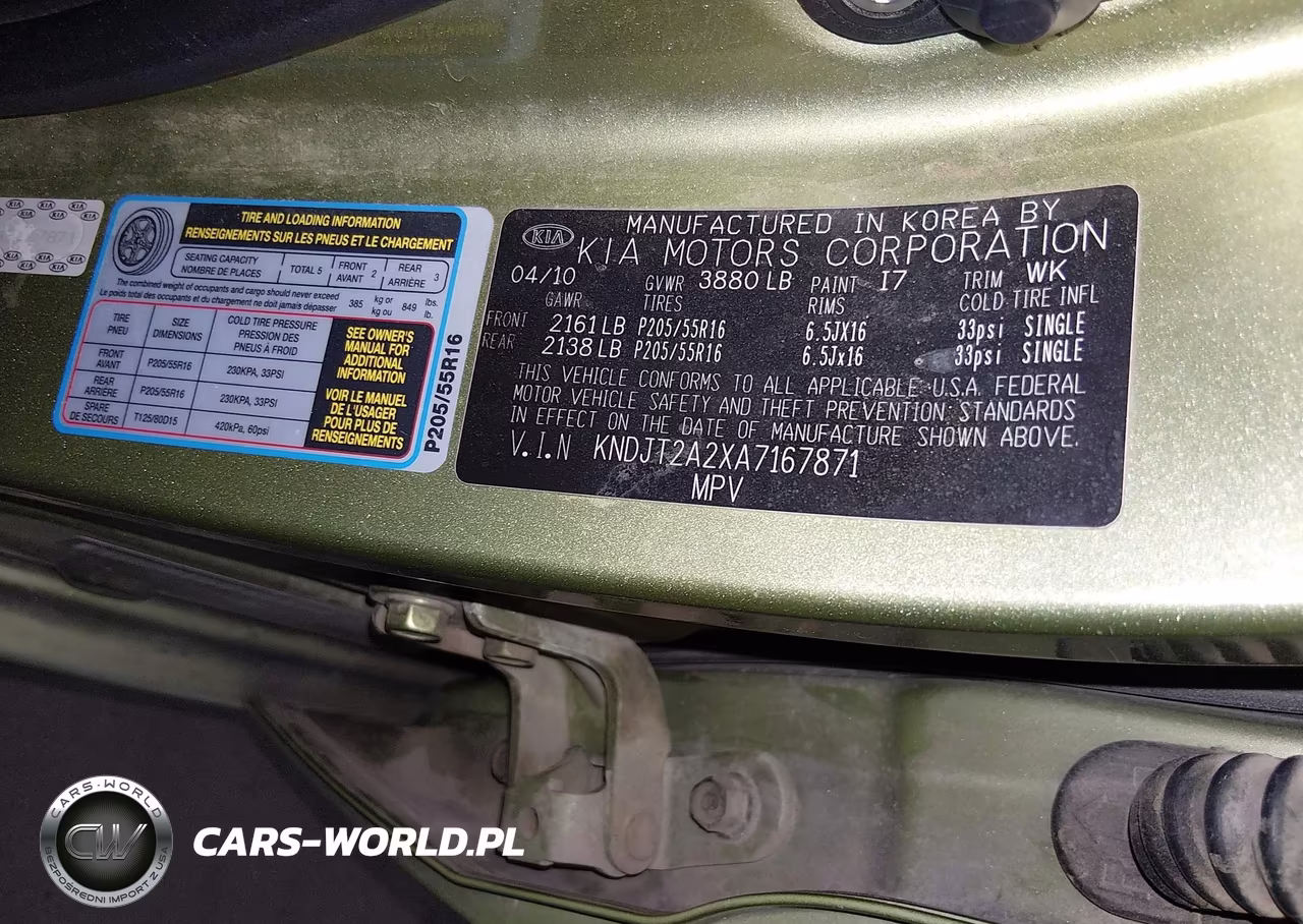2010 Kia Soul + VIN:KNDJT2A2XA7167871 - 9