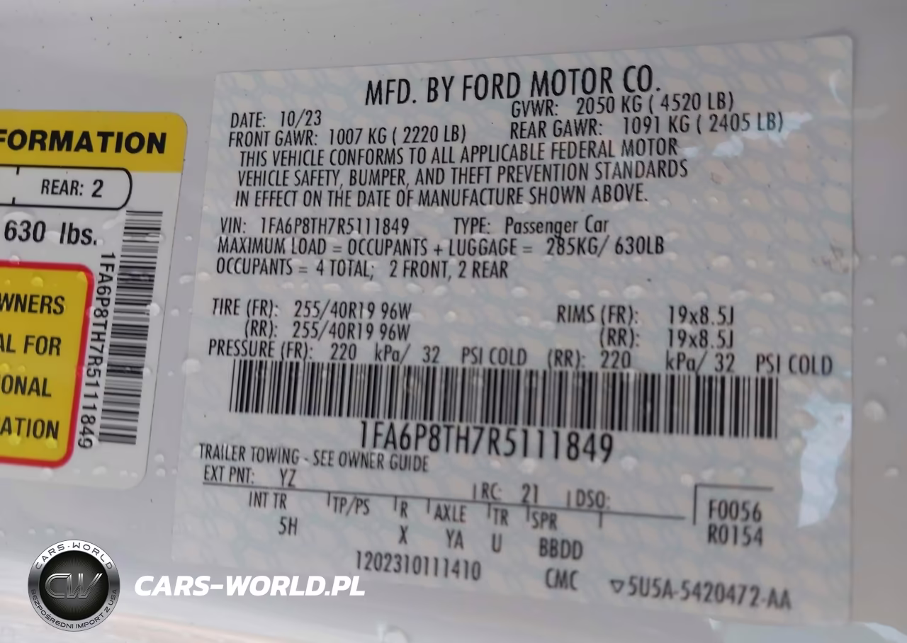 2024 Ford Mustang Ecoboost Premium Fastback VIN:1FA6P8TH7R5111849 - 9