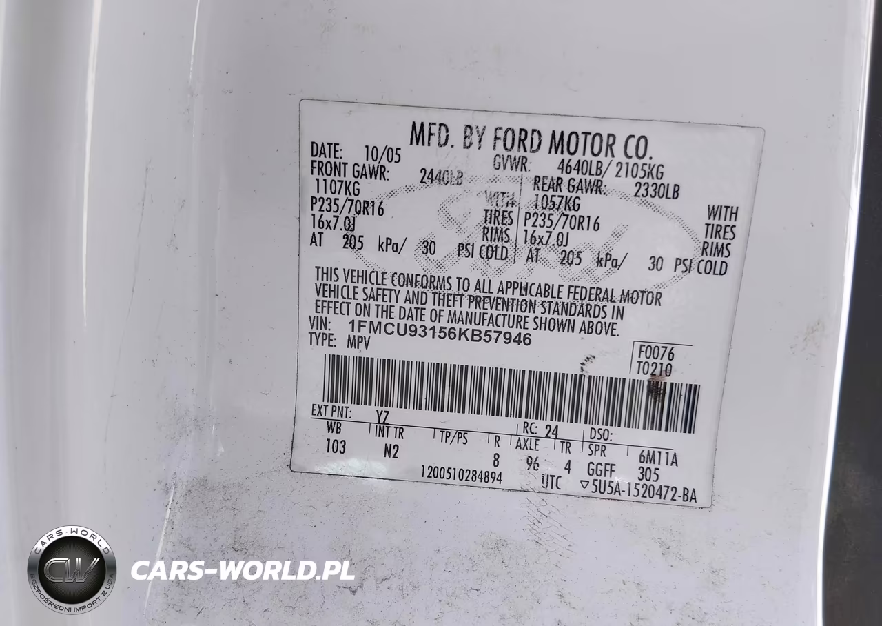 2006 Ford Escape Xlt-Xlt Sport VIN:1FMCU93156KB57946 - 9