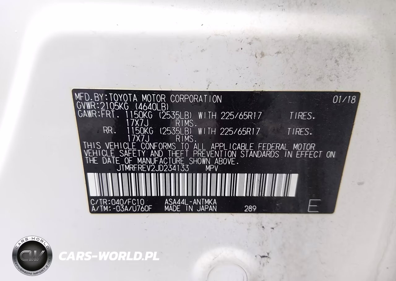 2018 Toyota Rav4 Xle VIN:JTMRFREV2JD234133 - 9