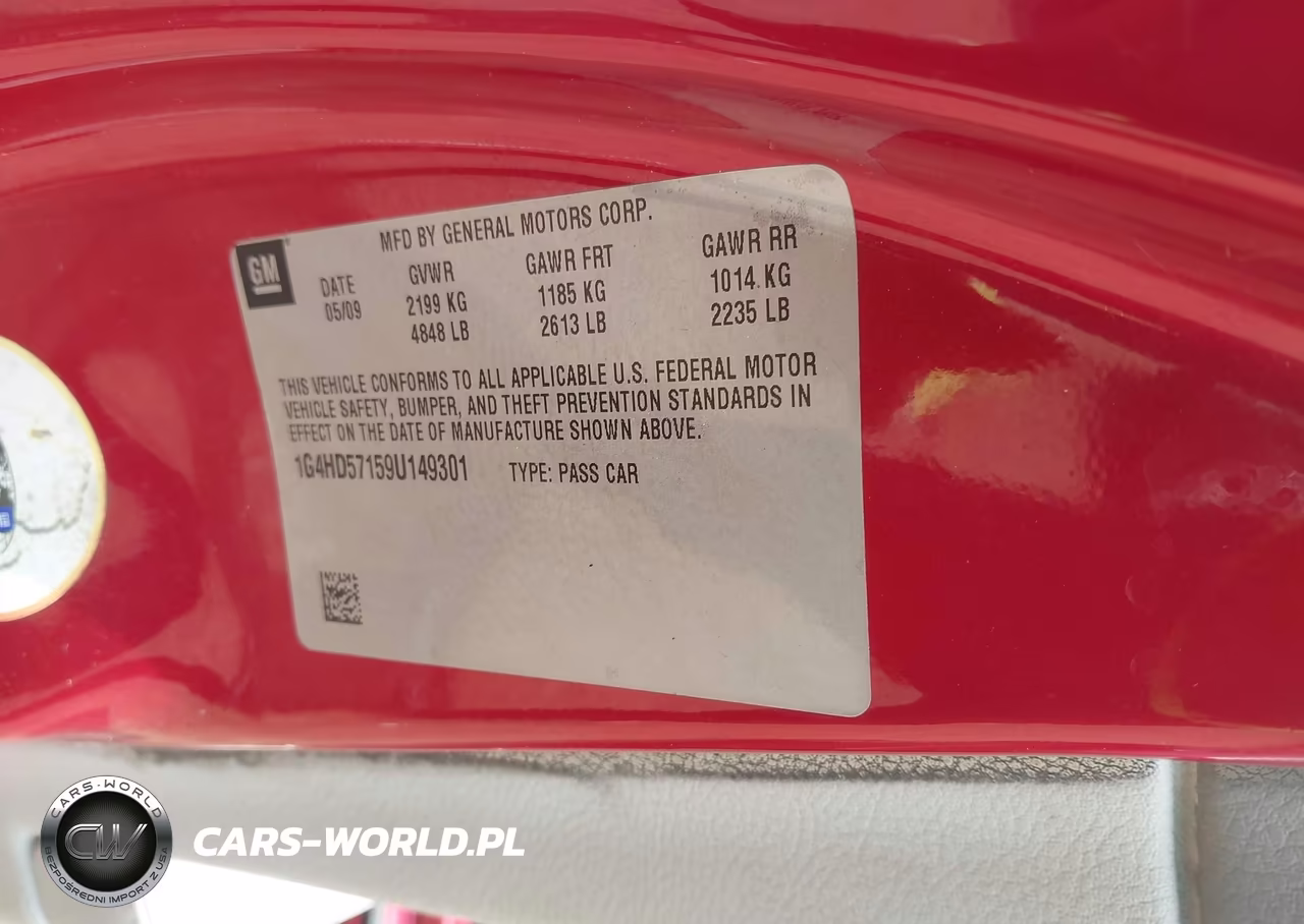 2009 Buick Lucerne Cxl-4 VIN:1G4HD57159U149301 - 9