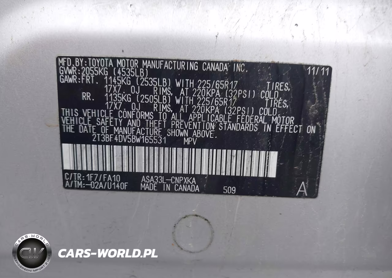 2011 Toyota Rav4 VIN:2T3BF4DV5BW165531 - 9