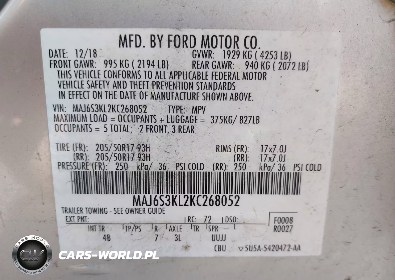 2019 Ford Ecosport Titanium VIN:MAJ6S3KL2KC268052 - 9