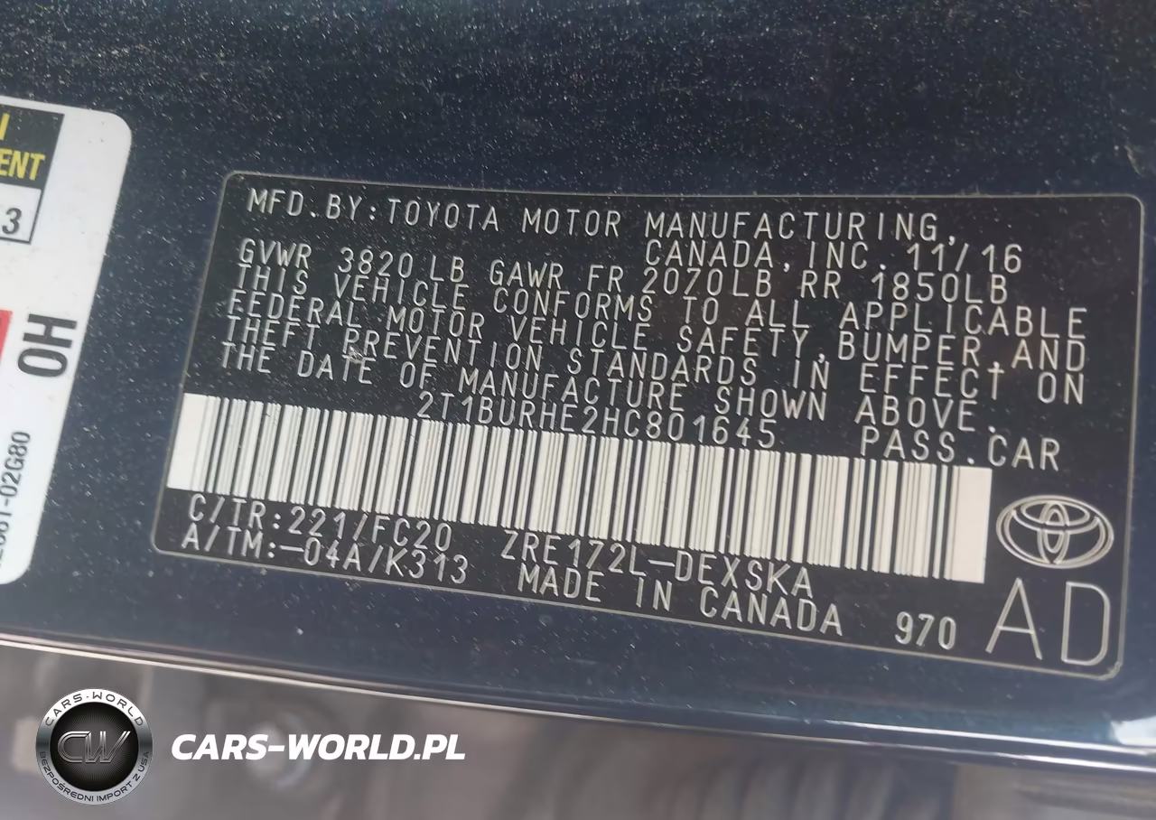 2017 Toyota Corolla Se VIN:2T1BURHE2HC801645 - 9