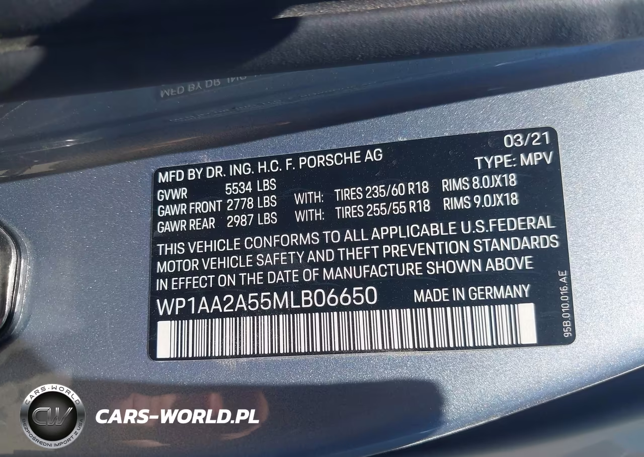 2021 Porsche Macan VIN:WP1AA2A55MLB06650 - 9