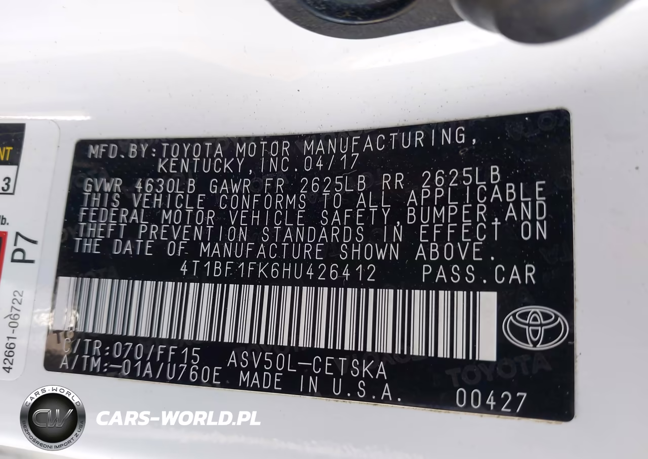 2017 Toyota Camry Se VIN:4T1BF1FK6HU426412 - 9