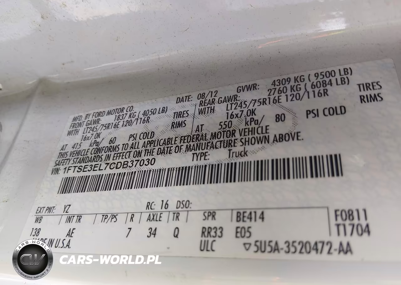 2012 Ford Econoline E350 Super Duty Van VIN:1FTSE3EL7CDB37030 - 9