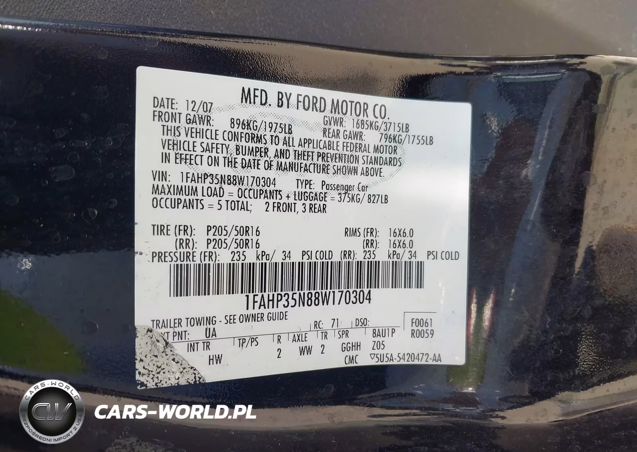 2008 Ford Focus Se-Ses VIN:1FAHP35N88W170304 - 9