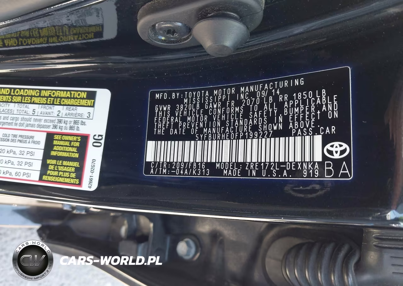 2015 Toyota Corolla Le Plus VIN:5YFBURHE0FP199227 - 9