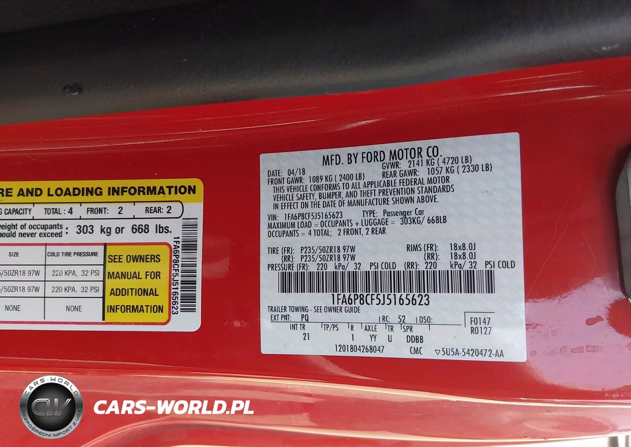 2018 Ford Mustang Gt VIN:1FA6P8CF5J5165623 - 9