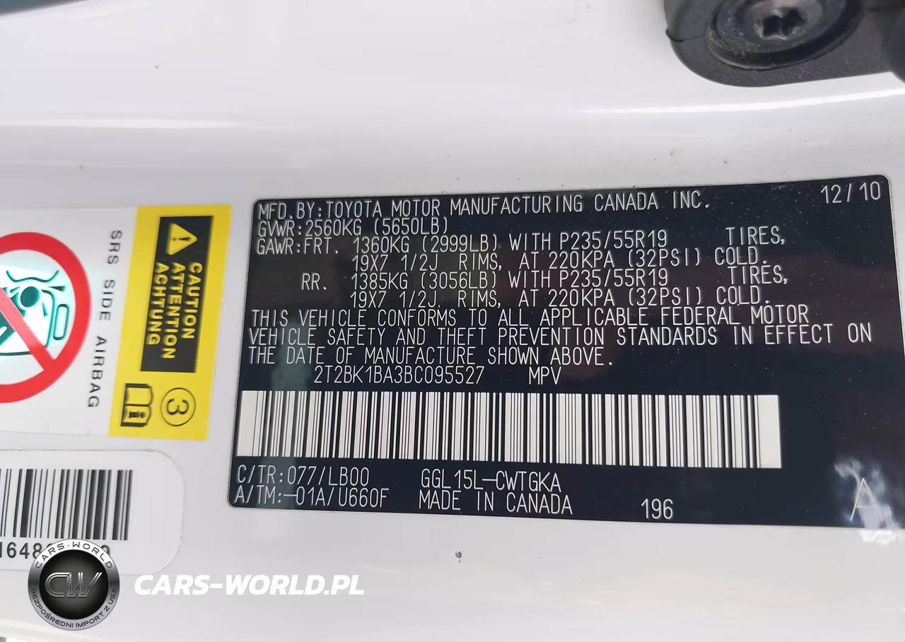2011 Lexus Rx 350 VIN:2T2BK1BA3BC095527 - 9