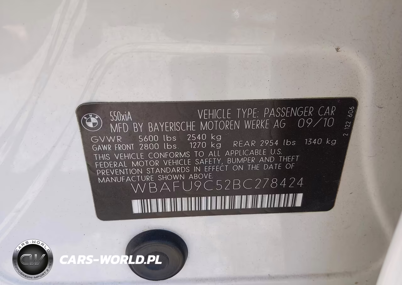 2011 BMW 550I xDrive VIN:WBAFU9C52BC278424 - 9