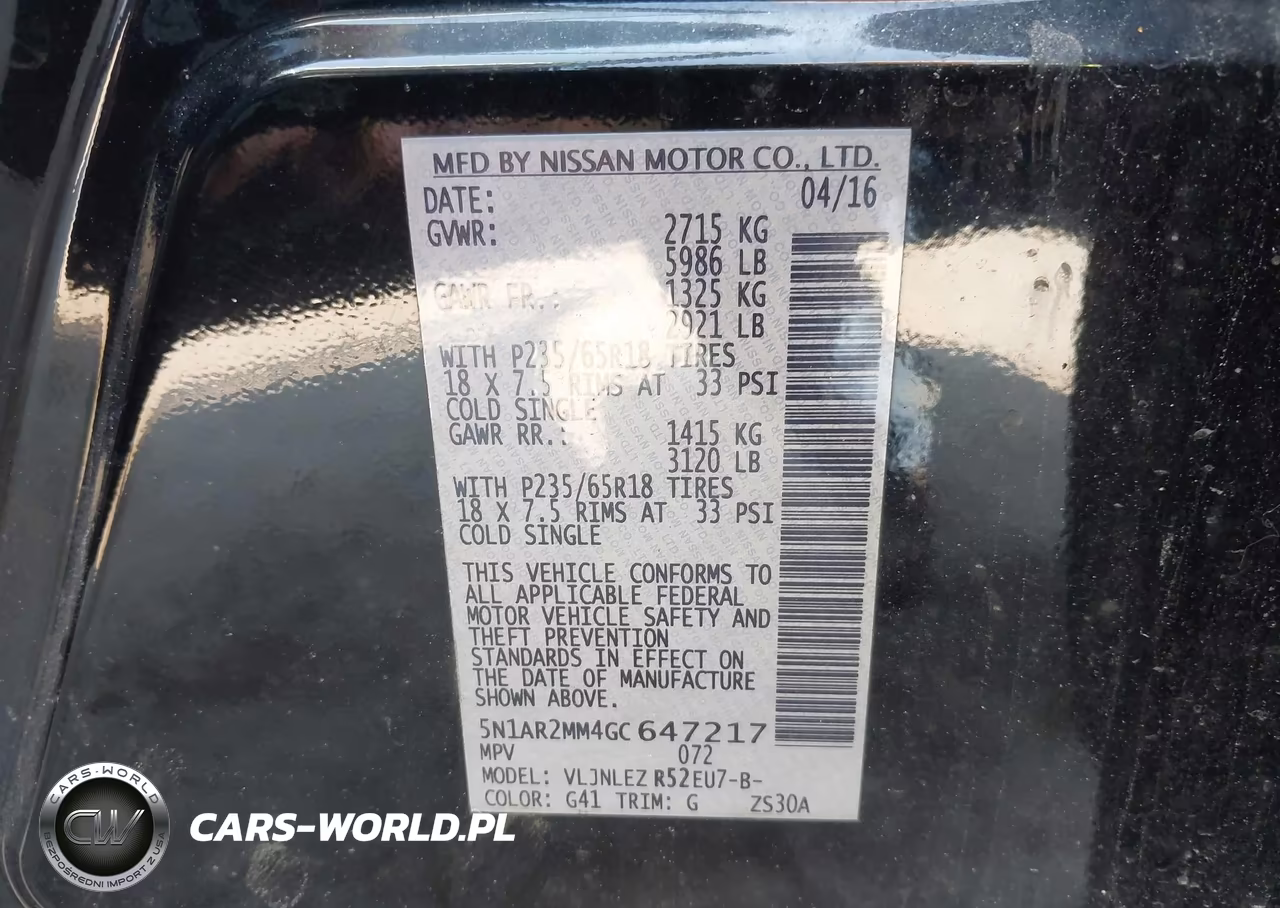 2016 Nissan Pathfinder Platinum-S-Sl-Sv VIN:5N1AR2MM4GC647217 - 9