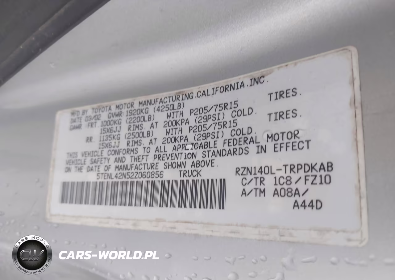 2002 Toyota Tacoma VIN:5TENL42N52Z060856 - 9
