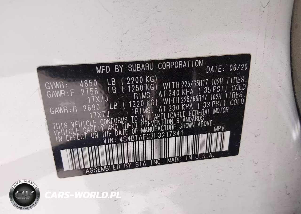 2020 Subaru Outback Premium VIN:4S4BTAEC3L3217341 - 9