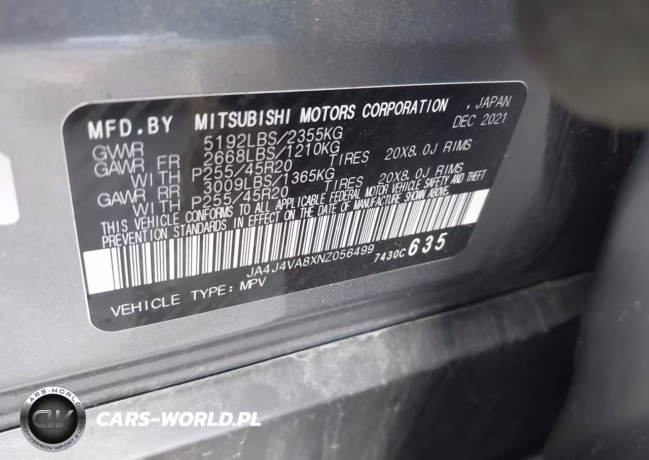 2022 Mitsubishi Outlander Sel 2.5 S-Awc VIN:JA4J4VA8XNZ056499 - 9